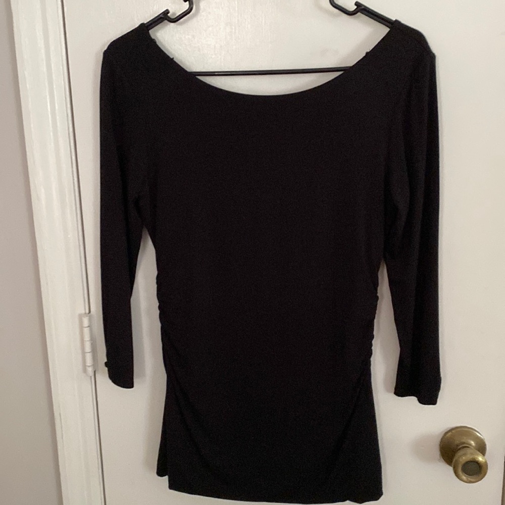 Women blouse with 3/4 sleeves black from WHBM size xs